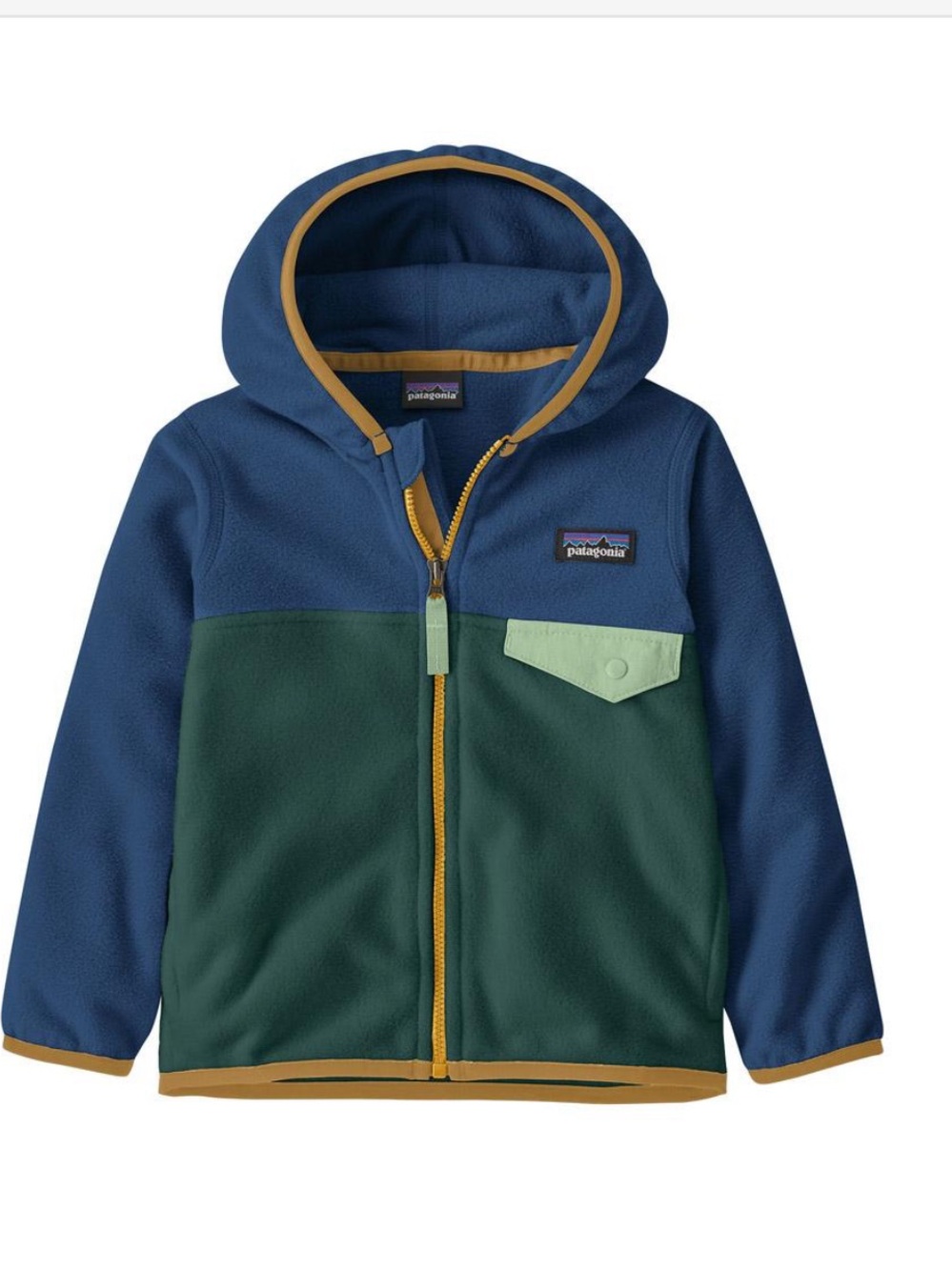 PATAGONIA BABY MICRO D SNAP T JACKET CASCADE GREEN - 12-18M